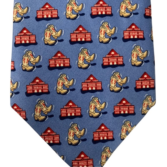 VINEYARD VINES Custom Nashville‎ Tie – Ryman Auditorium & Dancing Cowboy Boots